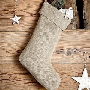 Natural Burlap Chrstmas Stockngs - Etsy