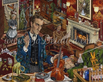 Sherlock Holmes painting poster print (unframed)