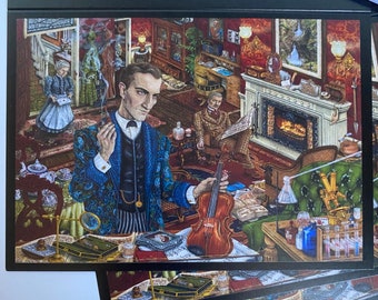 5 pack- Greeting Cards- Sherlock Holmes Painting