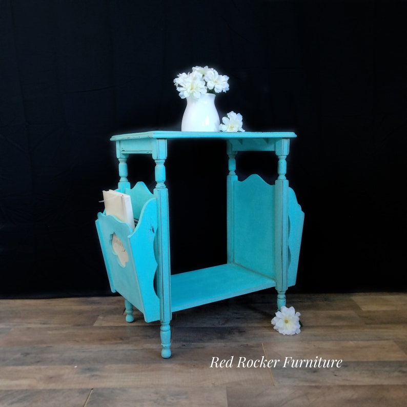Vintage Magazine Stand Bedside Table Book Rack End Table Etsy