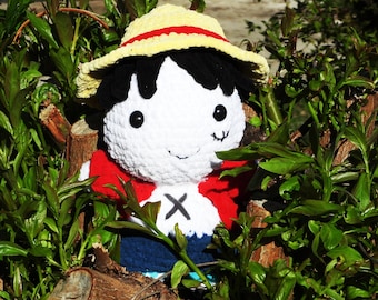 Luffy from One Piece - Crochet plushie amigurumi