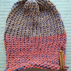 Handmade Beanie, Knit Hat - Sparkle Pony - slouchy beanie one of a kind, unique beanie