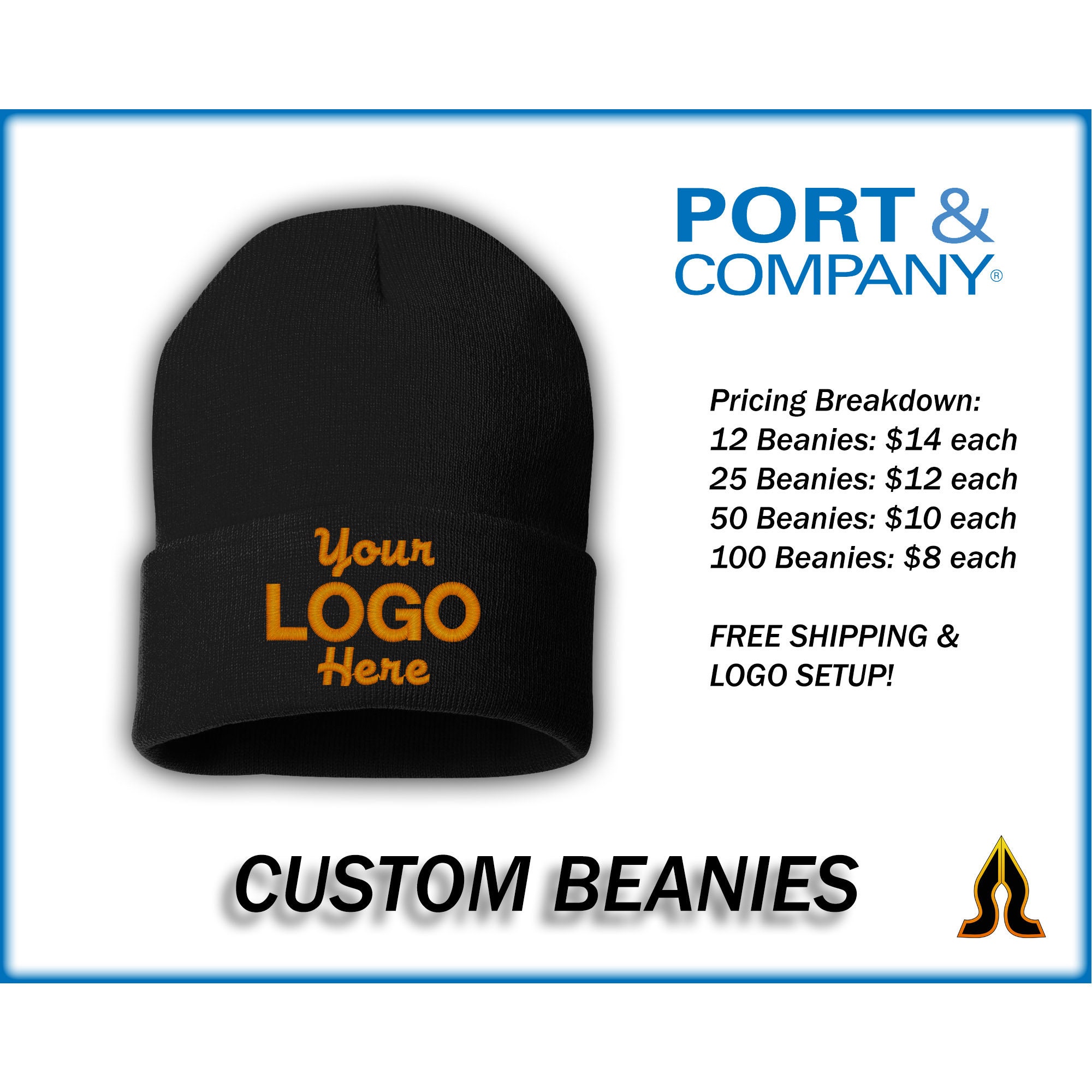 beanies with company logo
