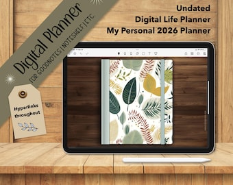 Hyperlinked Digital Planner | Undated, Goodnotes, Notability (PDF)
