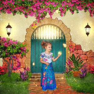 Encanto Digital Backdrop - Digital Magical Spanish House - Latino Casa - Encanto Digital - LAYERED PSD - Photography Digital Background