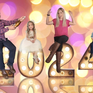 2024 New Year Digital Backdrop - New Year's Day Digital - Graduation Digital - Graduation New Year Digital Backgrounds