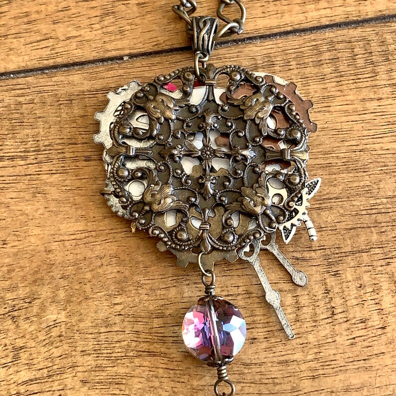 Victorian Clock Necklace Statement Necklace Gothic Etsy