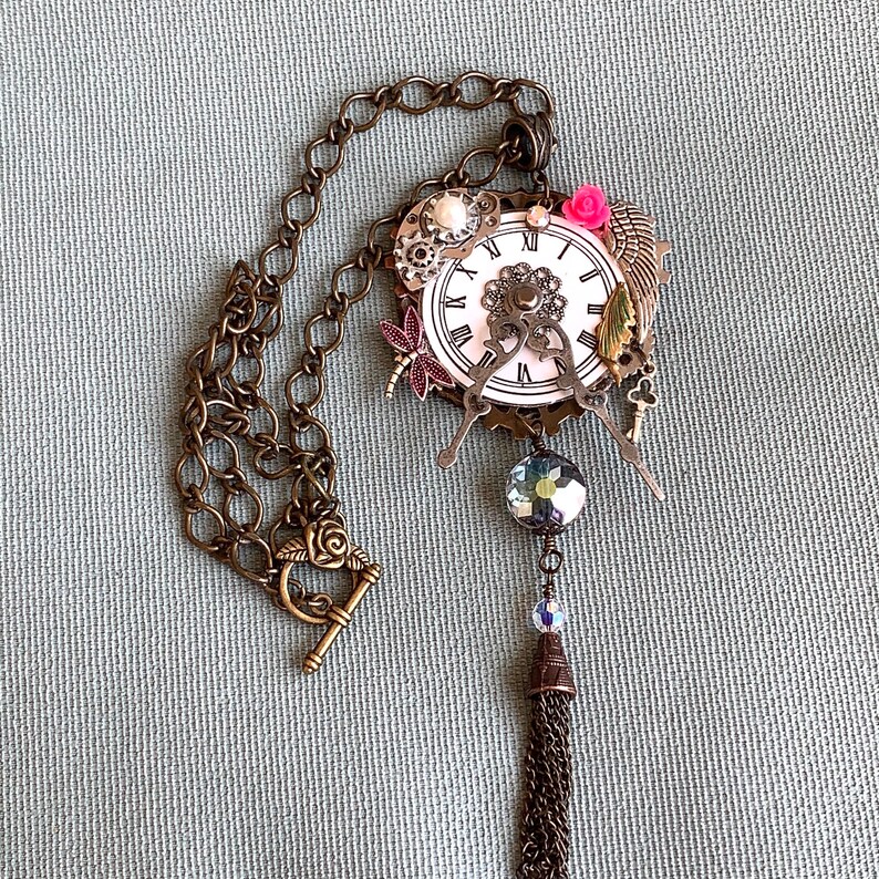 Victorian Clock Necklace Statement Necklace Gothic Etsy