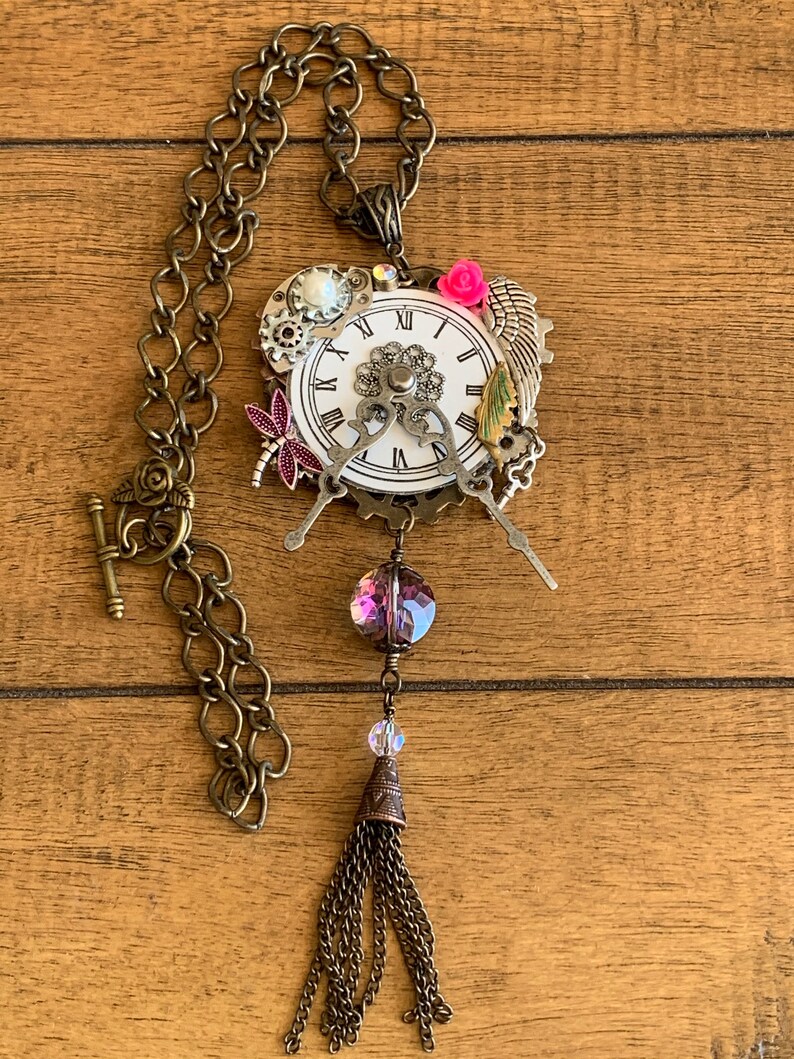 Victorian Clock Necklace Statement Necklace Gothic Etsy