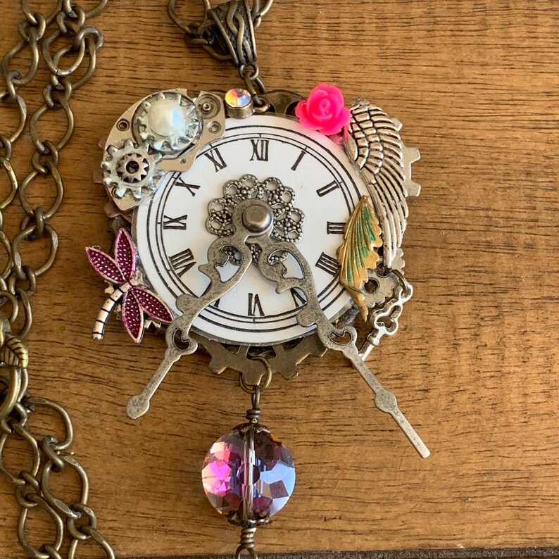 Victorian Clock Necklace Statement Necklace Gothic Etsy