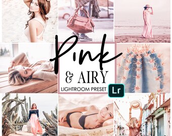 3 PINK and AIRY Mobile Lightroom Presets Soft Pink Blogger Travel Lifestyle Instagram Pink Lightroom Presets Warm Pink iphone preset trendy