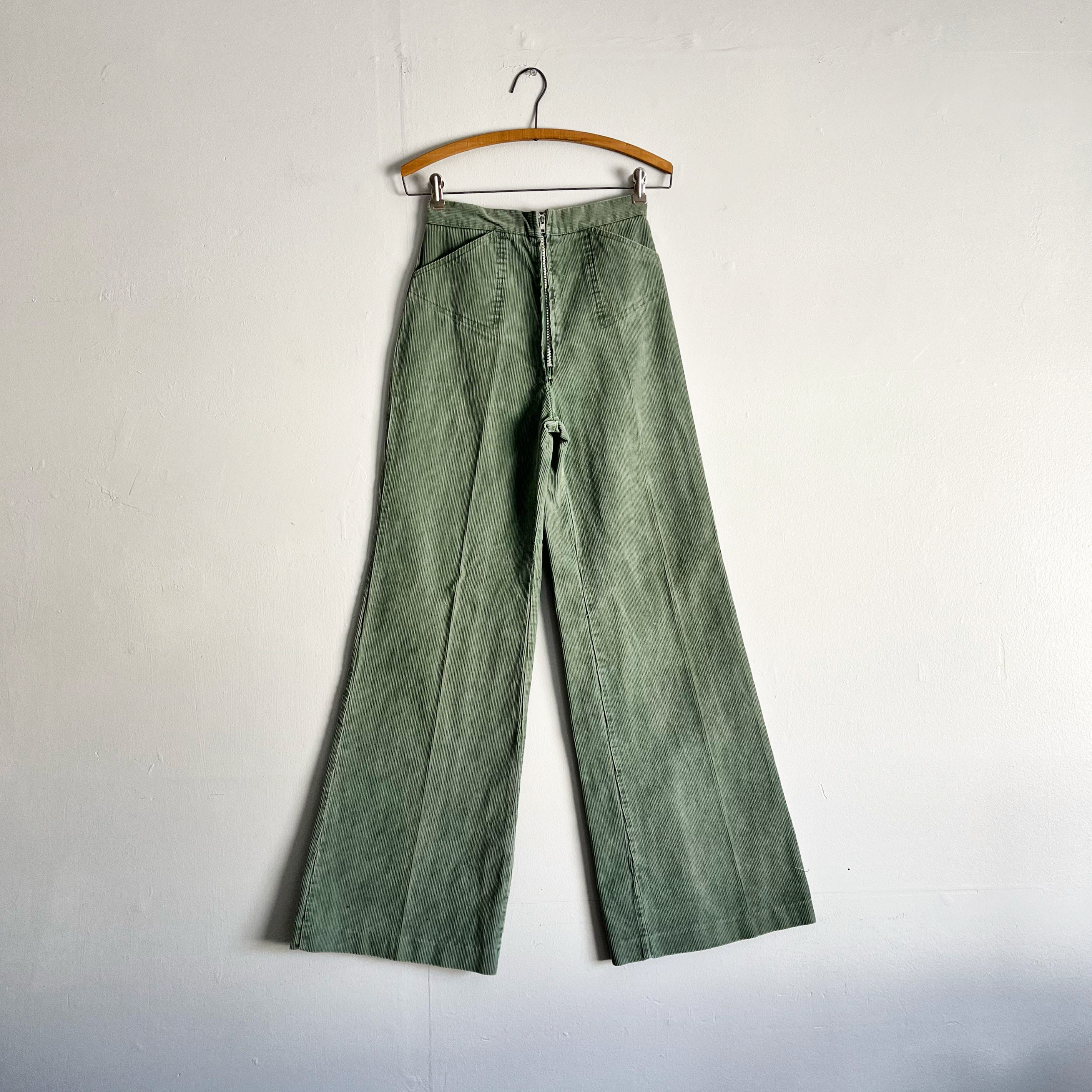 Walking in Memphis Olive Green Corduroy Flare Pants