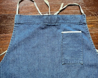 Vintage jaren 40 50 zelfkant denim schort workshop Americana