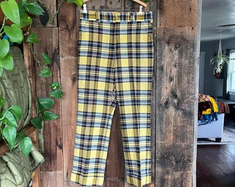 Vintage 40s 50s Gabardine Rayon Trousers Distressed Grunge Flowy