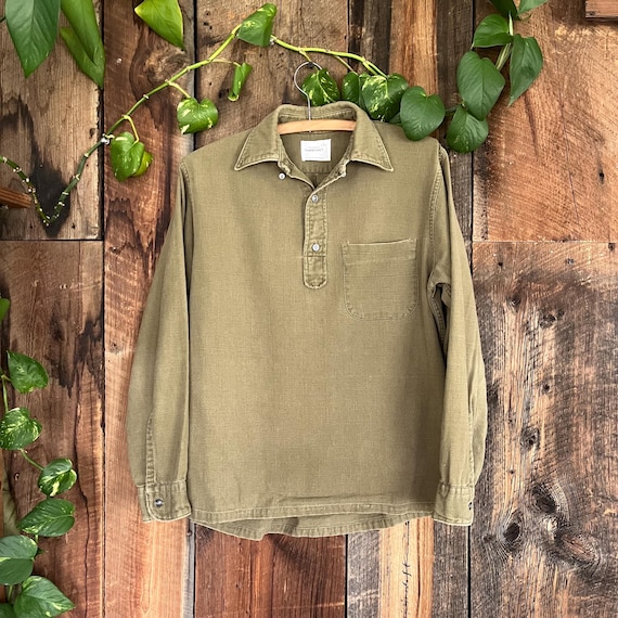 Vintage 60s Penneys Towncraft Pullover Button up Pocket T