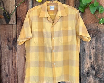 Vintage 60s Mens Acrylic Knit Polo Shirt M Rab TOWNCRAFT by