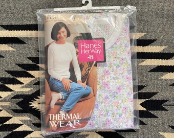 Vintage Hanes Thermal Top Poly Cotton Blend Size XL - O - Etsy