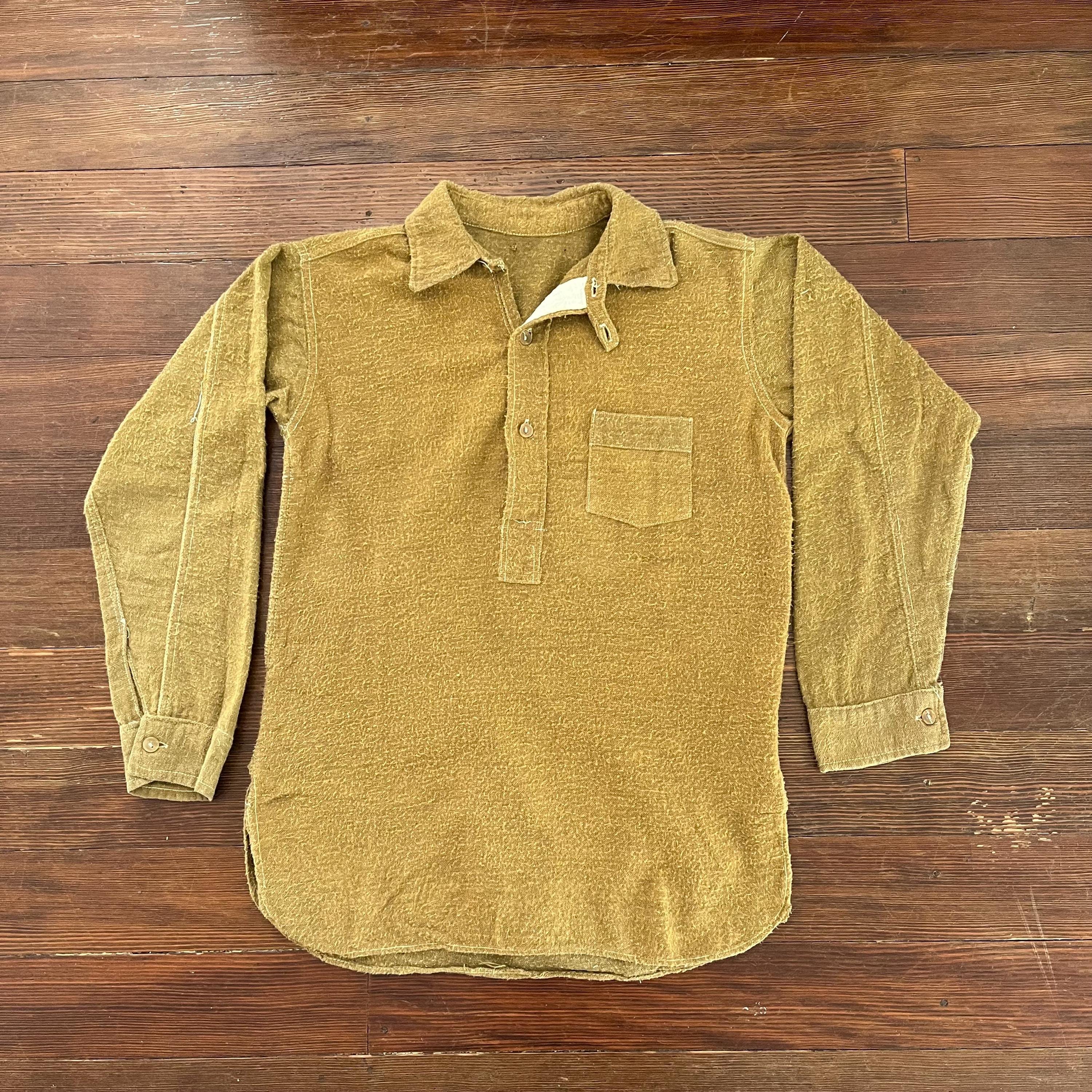 20s〜30sごろ vintage cotton shirts D.stock Vintage 20s 30s Antique Chinstrap Shirt All Cotton Pullover