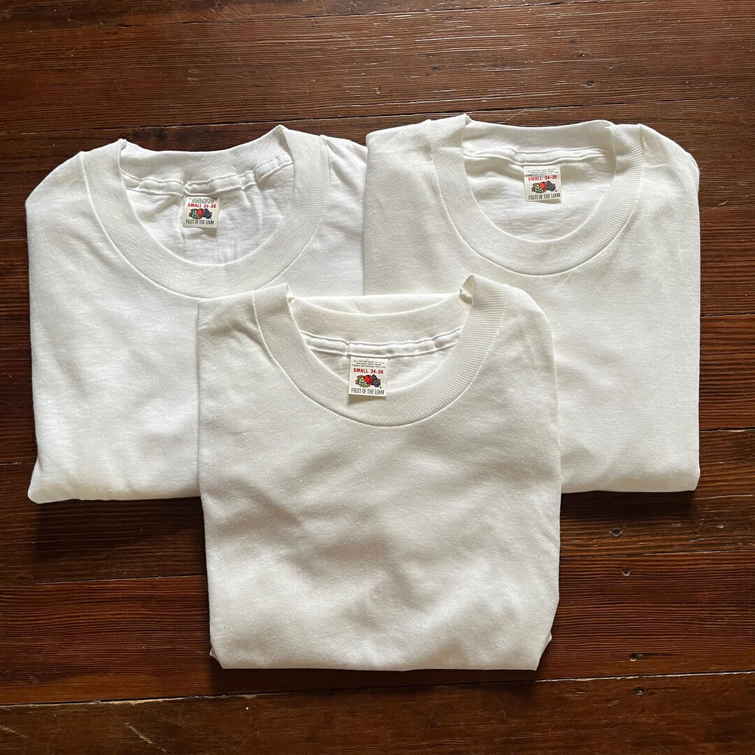 fruit of the loom 70s vintage Tshirt 3枚組 Vintage 70s Lot of 3 Fruit of the Loom Blank T Shirts All Cotton