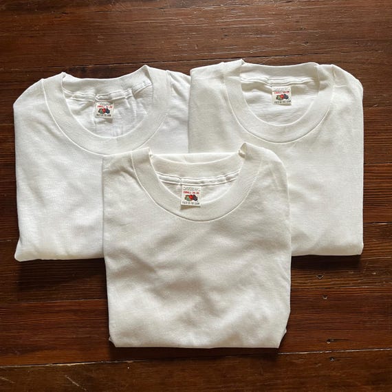 fruit of the loom 70s vintage Tshirt 3枚組 Vintage 70s Lot of 3 Fruit of the Loom Blank T Shirts All Cotton