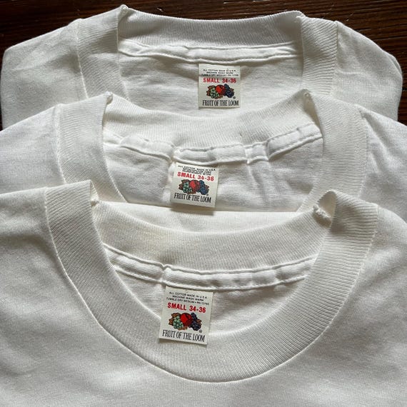 fruit of the loom 70s vintage Tshirt 3枚組 Vintage 70s Lot of 3 Fruit of the Loom Blank T Shirts All Cotton