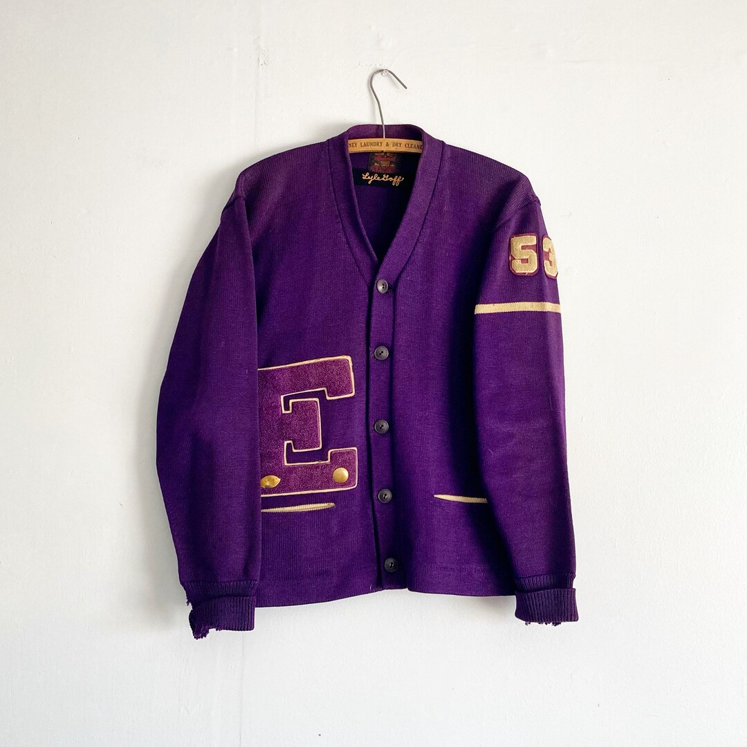 Vintage 50s 1953 Letterman Cardigan Highschool Cougars Mascot Etsy