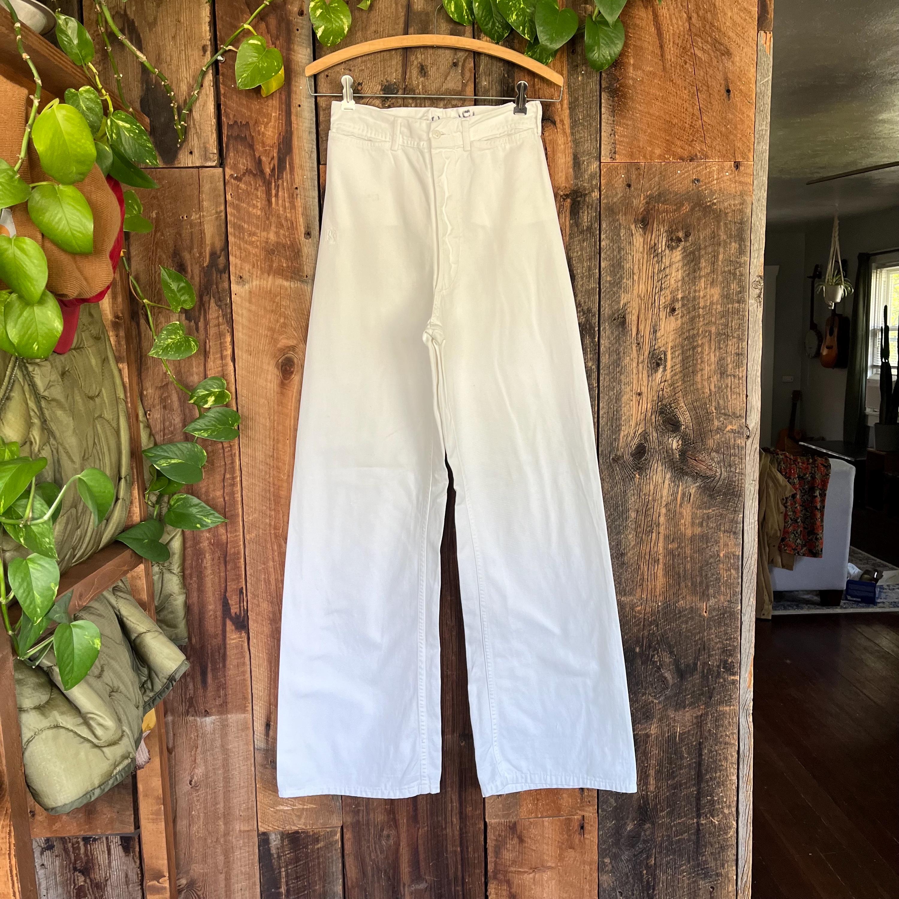 Vintage 50s 60s US Navy White Bellbottom Pants Size 26 Waist - Etsy