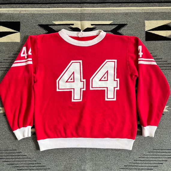Vintage 60s 70s Jersey Sweatshirt Football #44 Tw… - image 2
