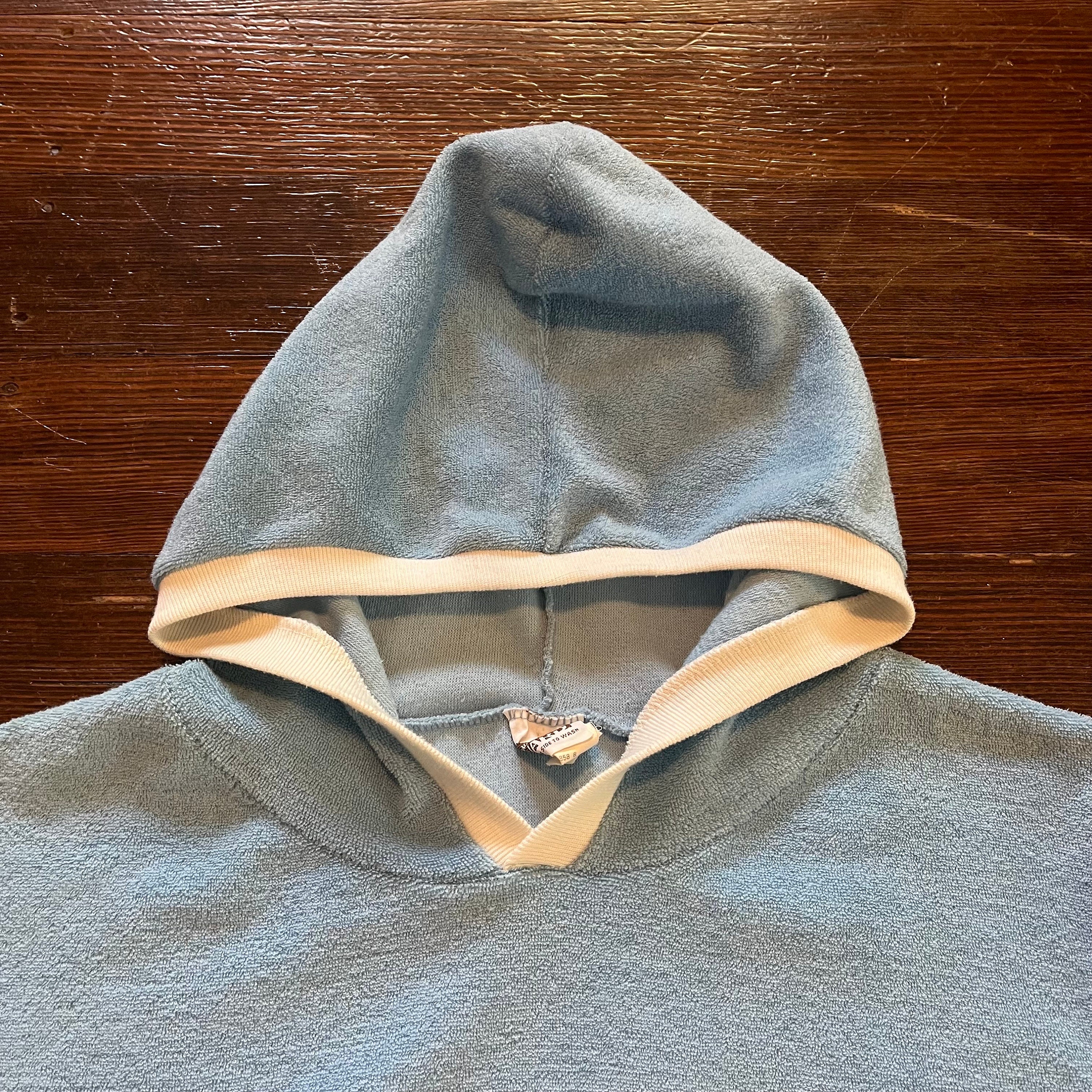 Vintage 70s Terry Cloth Beach Cloth Short Sleeve Hoodie Baby