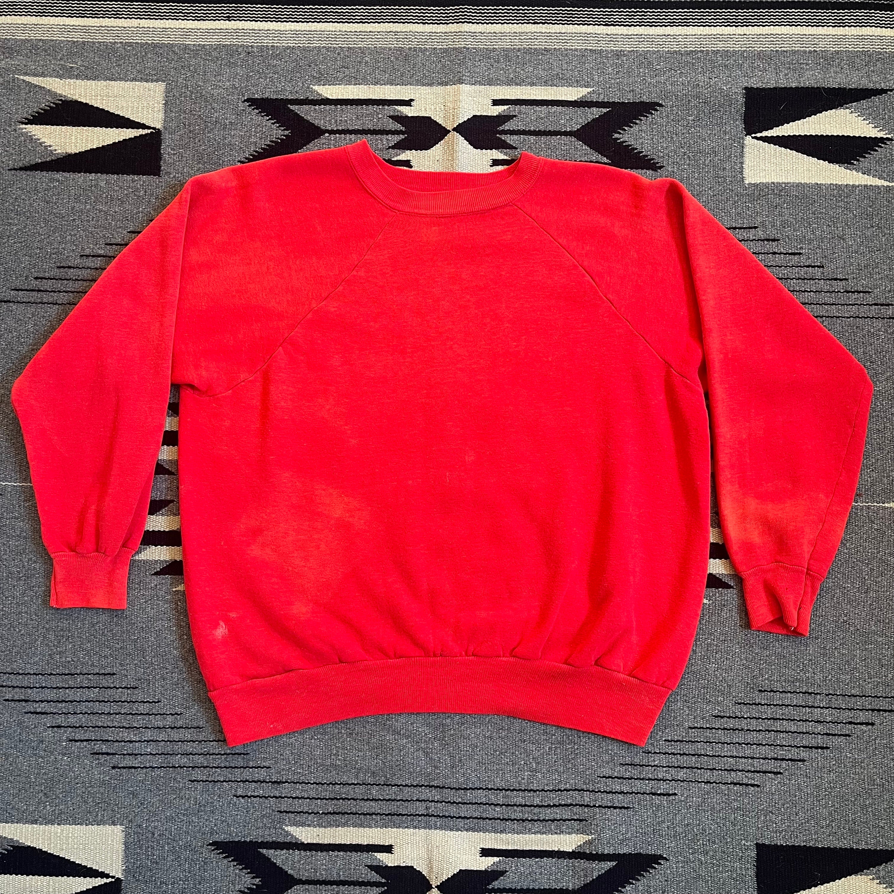 Vintage 70s Red Faded Worn Raglan Sleeve Sweatshirt Size M to L - Etsy
