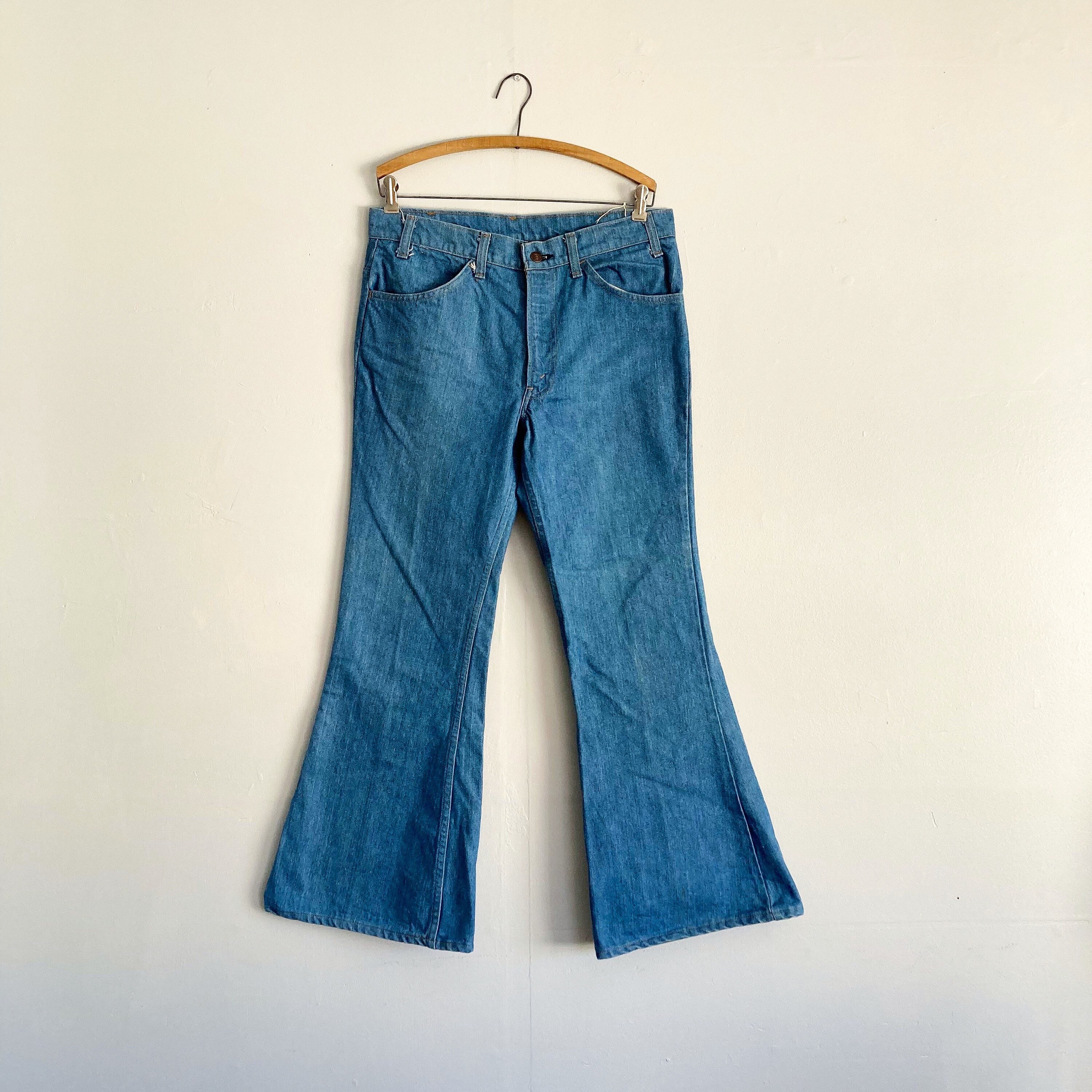 Vintage 70s Levis 648 Bellbotton Flare Jeans Baby Blue Orange - Etsy