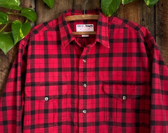 Plaid vintage Filson Y2K flanelle noir rouge taille L