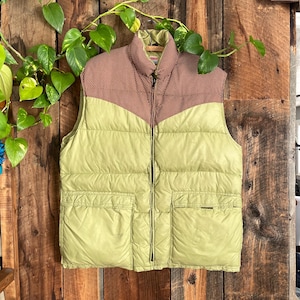 ジャケット・アウター 70s-80s downvest frostline vintage Vintage Frostline Vest Youth Large Orange Blue Puffer Down