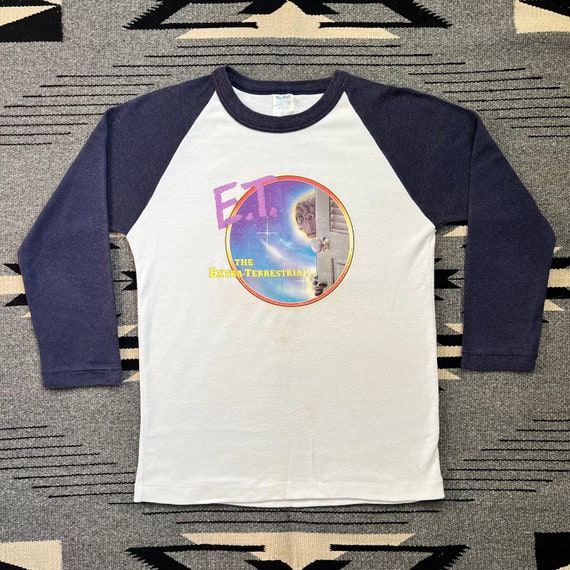 Vintage 80s ET Extra Terrestrial Movie Promo T Shirt Raglan