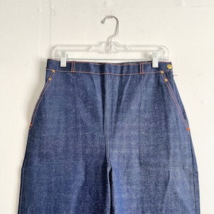 Vintage 50s Deadstock Big Smith Side Zip Raw Denim Jeans 1 Wash Dark Jeans Size 28/29 waist