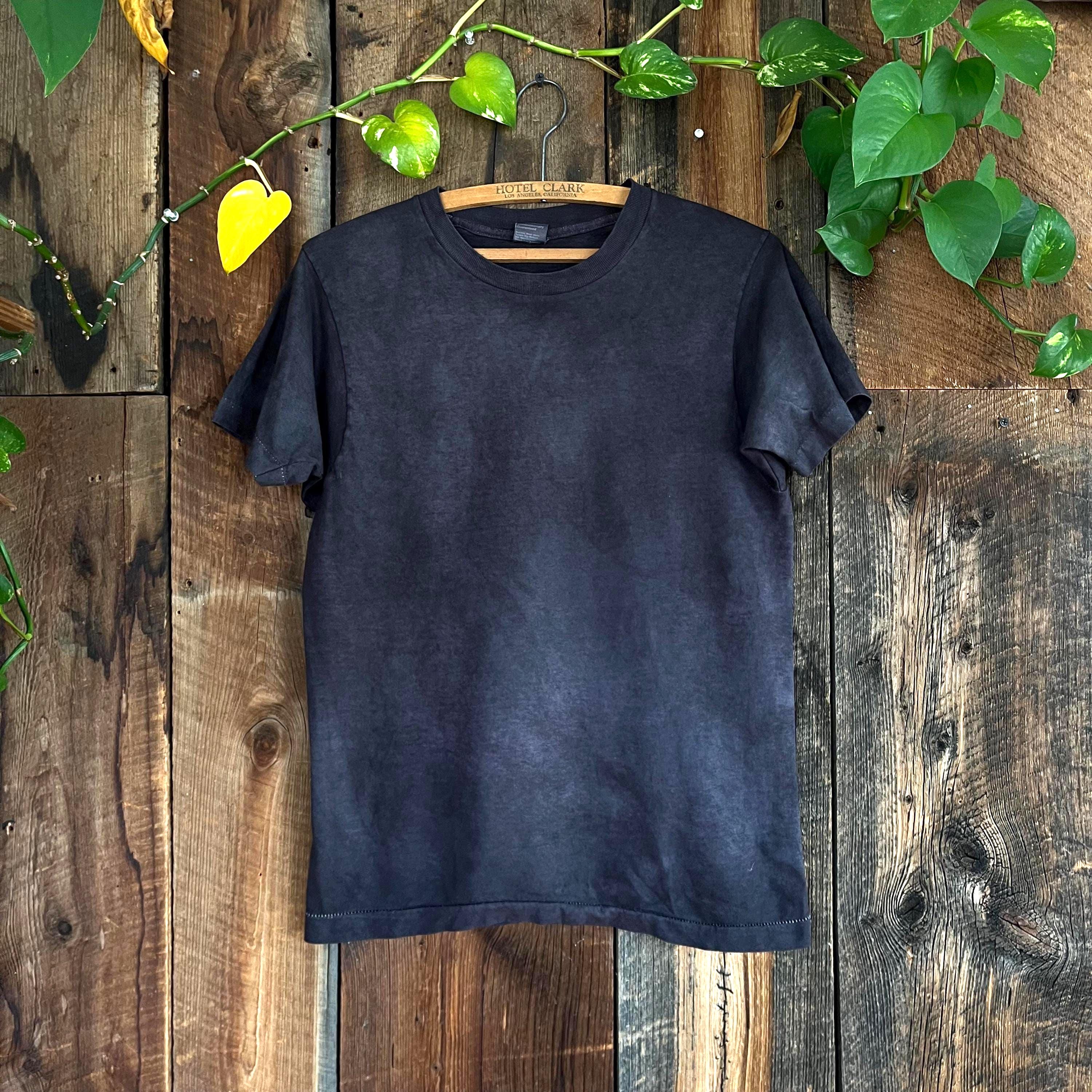 Vintage 80s BVD Black Blank T Shirt Overdyed Size M Thin and 