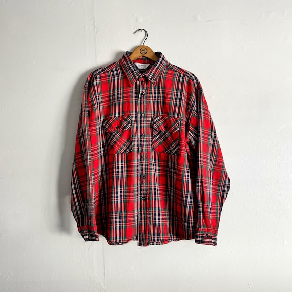 定番の中古商品 Brother Five 70s Vintage Plaid Flannel Cotton All Lumberjack トップス