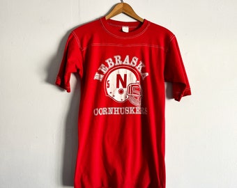 Vintage 80s University of Nebraska Corhuskers Football T Shirt Size M