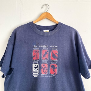 Vintage 90s Y2K Habitat Skateboards Kerry Getz An Inevitable Demise t shirt thrashed distressed size L