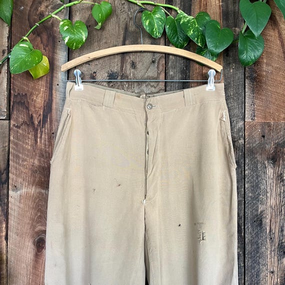 50s rayon gabardine slacks brawn