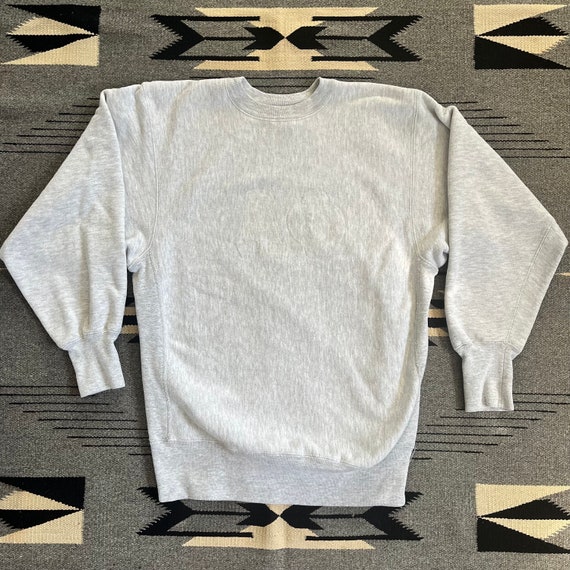 Vintage 90s Champion Reverse Weave Grey Blank Swe… - image 2