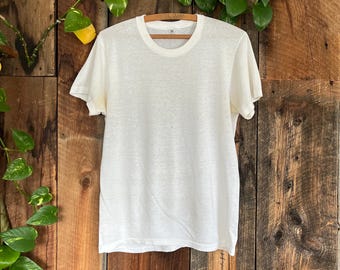 Vintage 70s all cotton blank T shirt Penney’s size 38 Medium soft and thin
