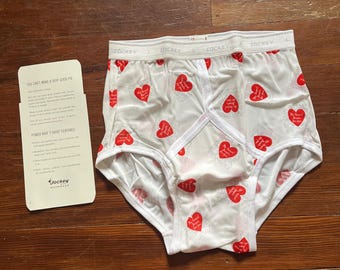 Vintage 60-tals deadstock i paket Jockey Novelty Print Trosor Y-formad Alla hjärtans dag-present till honom storlek 34