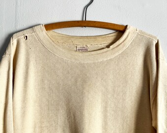 Vintage 40s 50s Penneys All Cotton Thermal Distressed True vintage size L