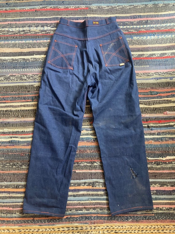 Vintage 50s Big Smith Dead Stock Side Zip jeans d… - image 4