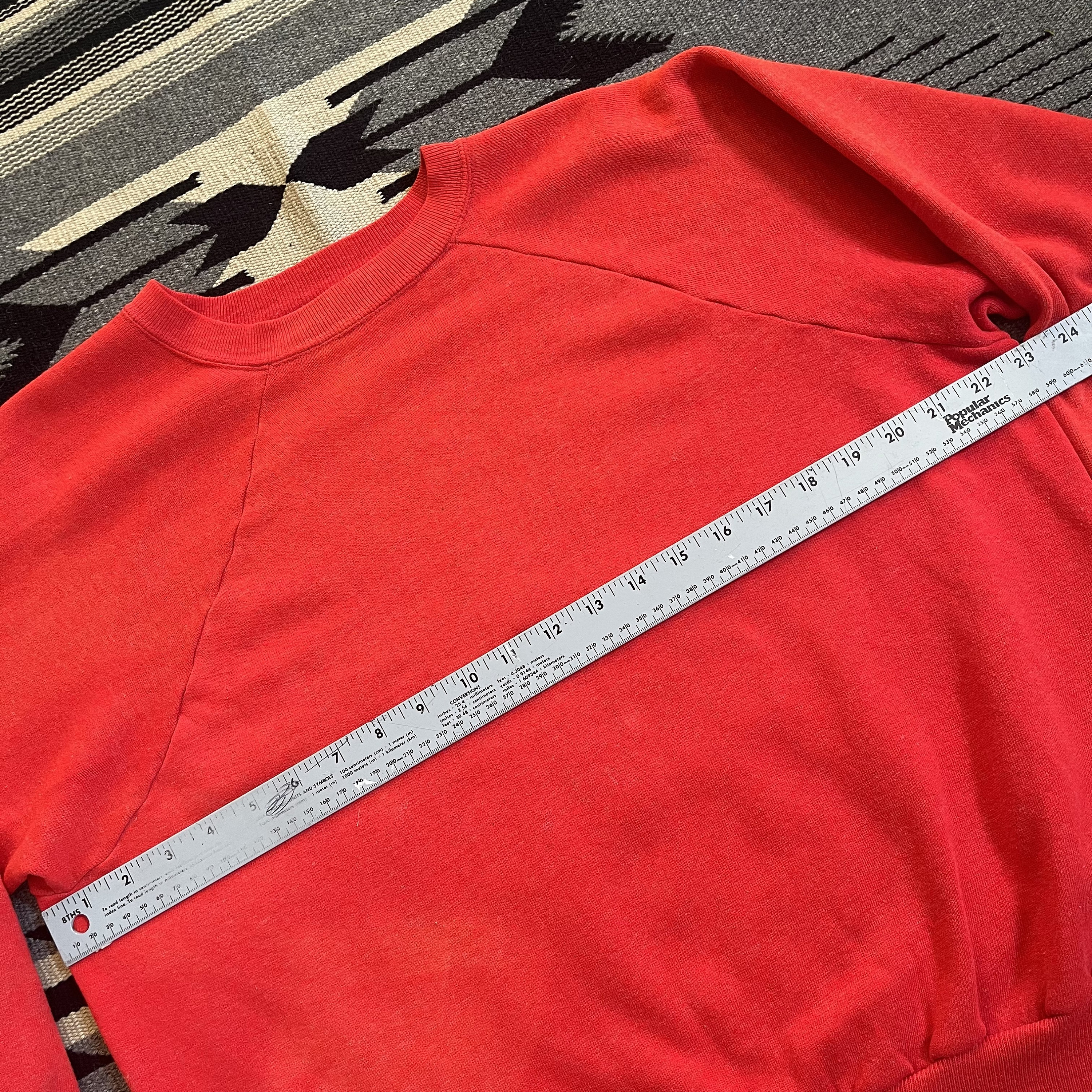 Vintage 70s Red Faded Worn Raglan Sleeve Sweatshirt Size M to L - Etsy
