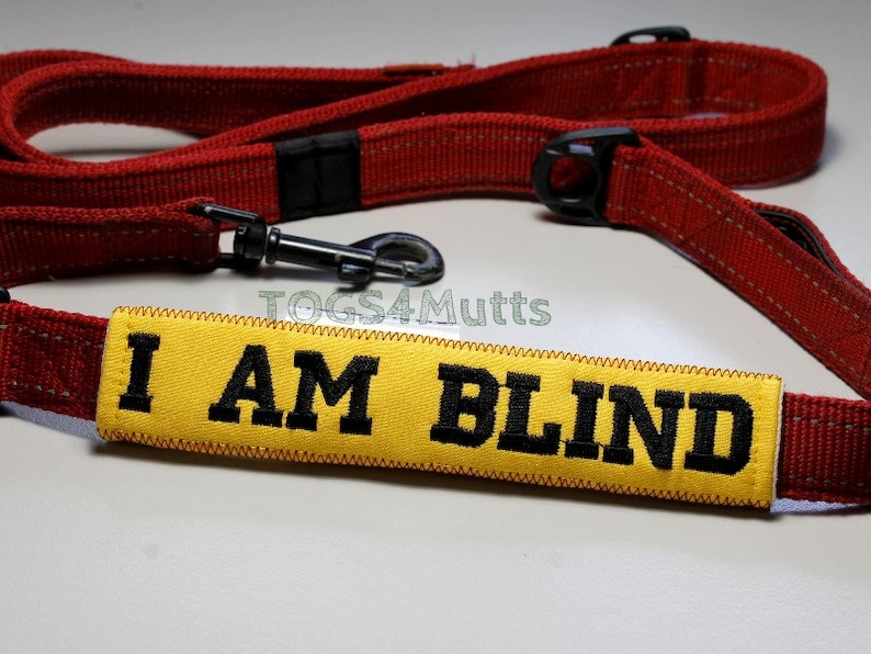 I Am Blind Warning Dog Leash Sleeve Lead Wrap With Etsy