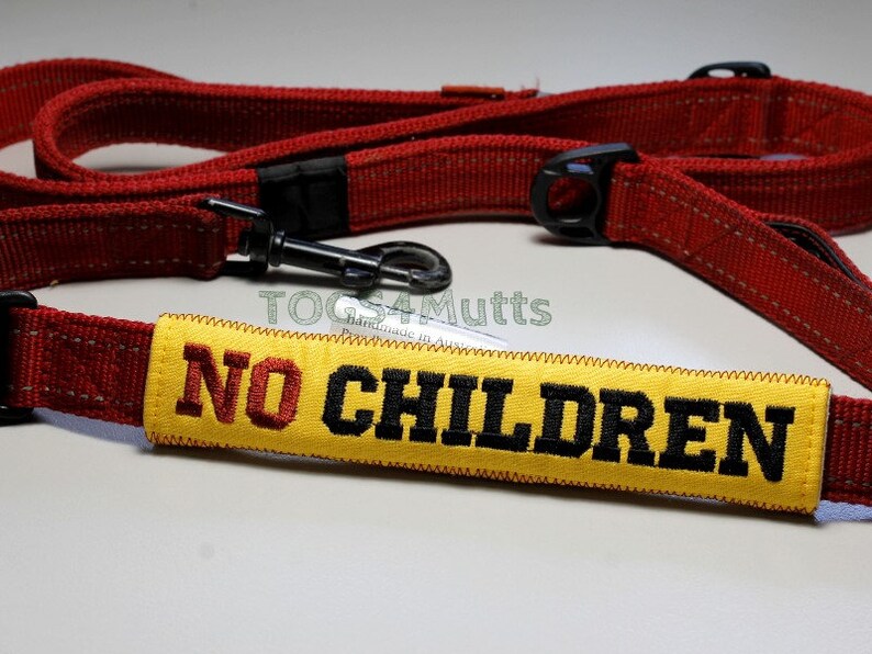 No Children Warning Dog Leash Sleeve Lead Wrap with Etsy