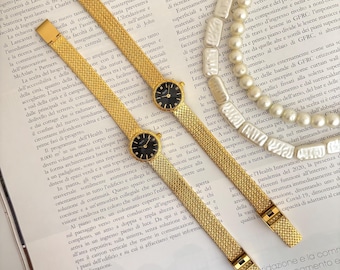 Xavier Womens Watch 25mm Black Dial Crystal Markers Gold  display picture 1