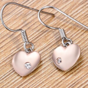 Heart Diamond Valentine Gift Earring 925 Sterling Silver Solitaire Earring Special Birthday Gift Earring Promise Gift for Her Dainty Earring